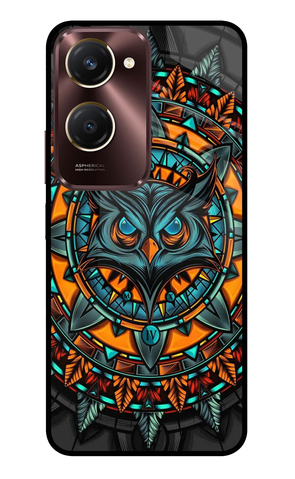 Angry Owl Art Vivo Y28s 5G Glass Case