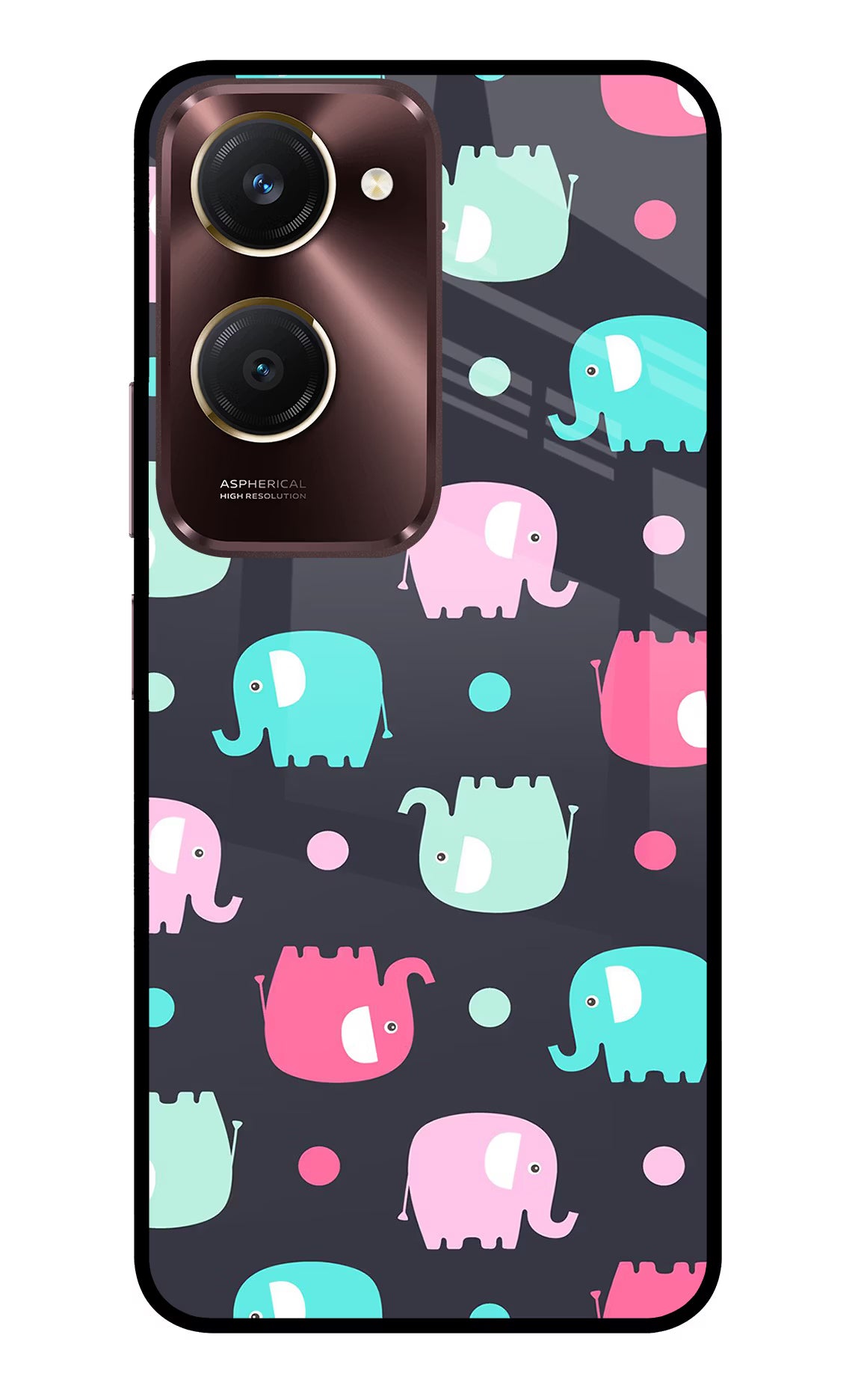 Elephants Vivo Y28s 5G Glass Case Back Cover by Casekaro