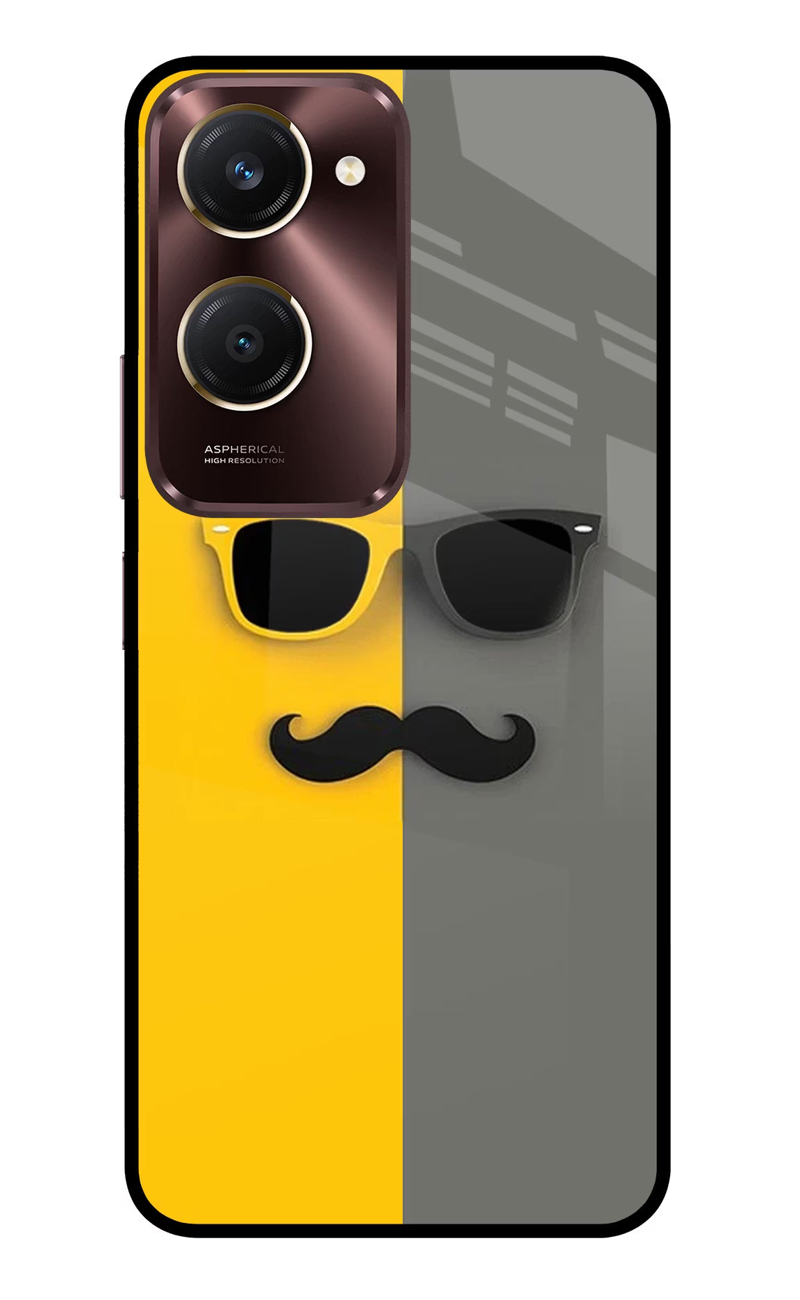 Sunglasses with Mustache Vivo Y28s 5G Glass Case