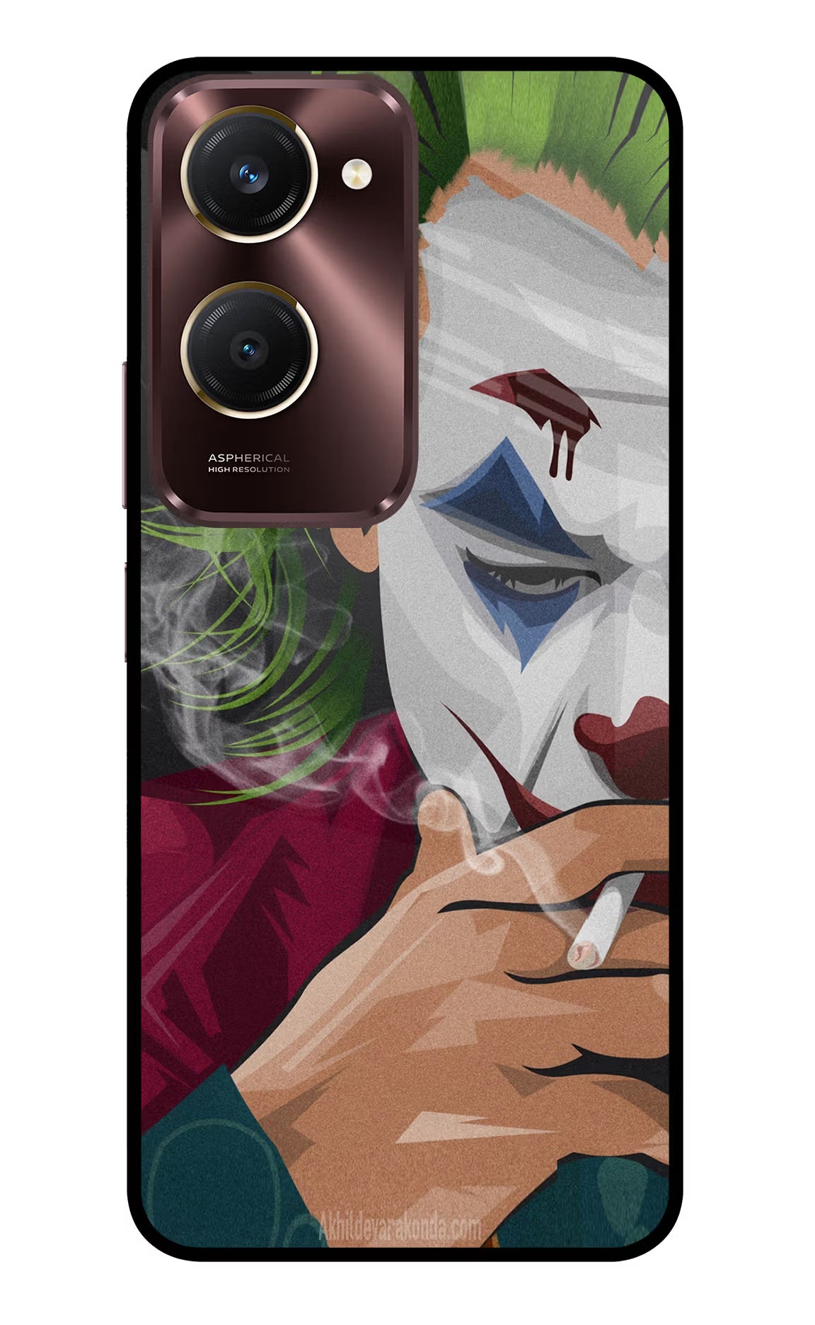 Joker Smoking Vivo Y28s 5G Glass Case Back Cover by Casekaro