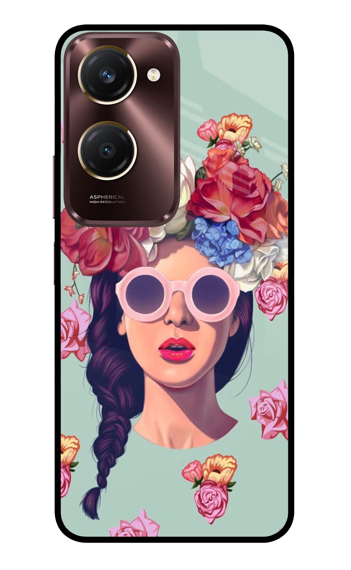 Pretty Girl Vivo Y28s 5G Glass Case Back Cover by Casekaro