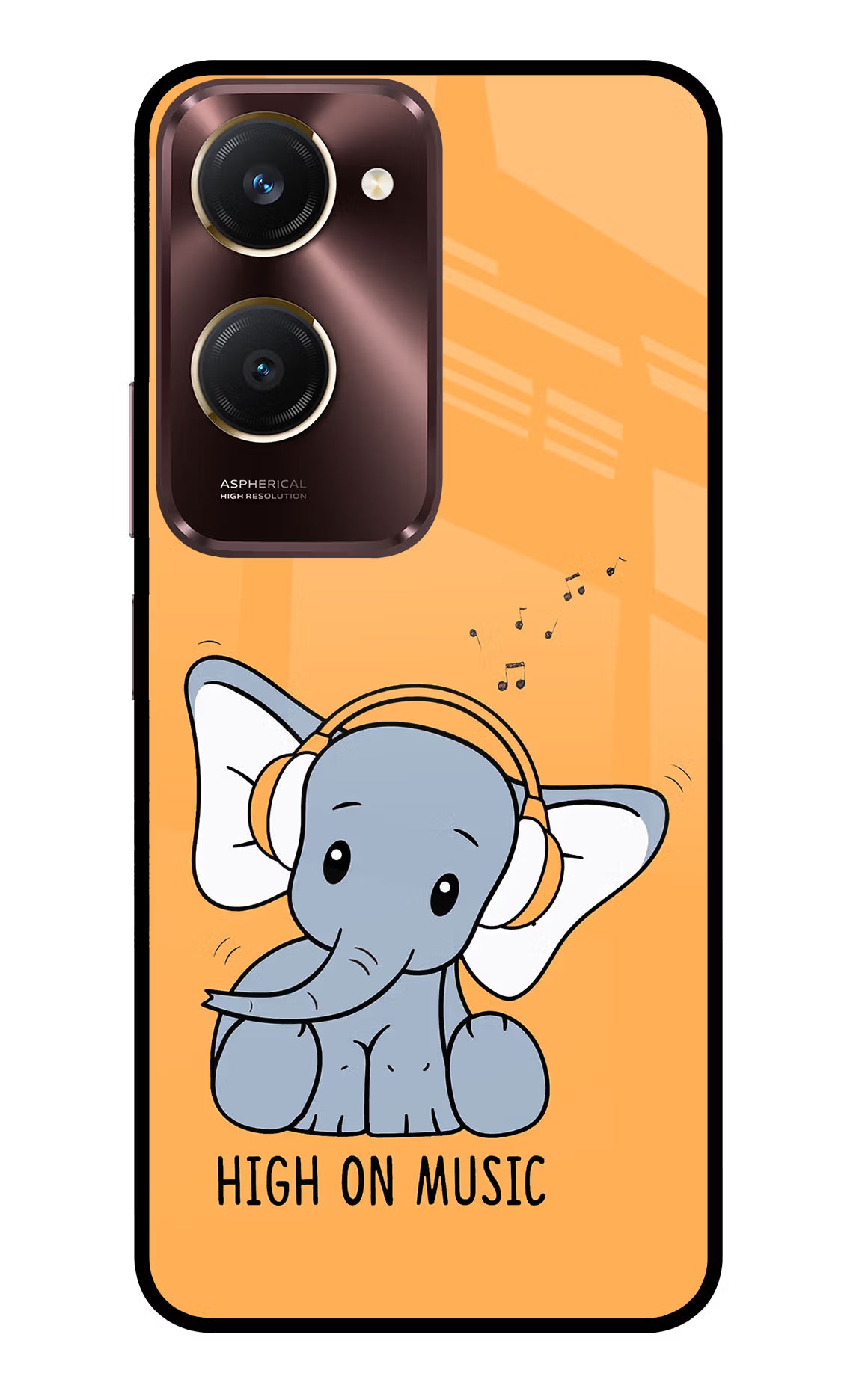 High On Music Vivo Y28s 5G Glass Case Back Cover by Casekaro