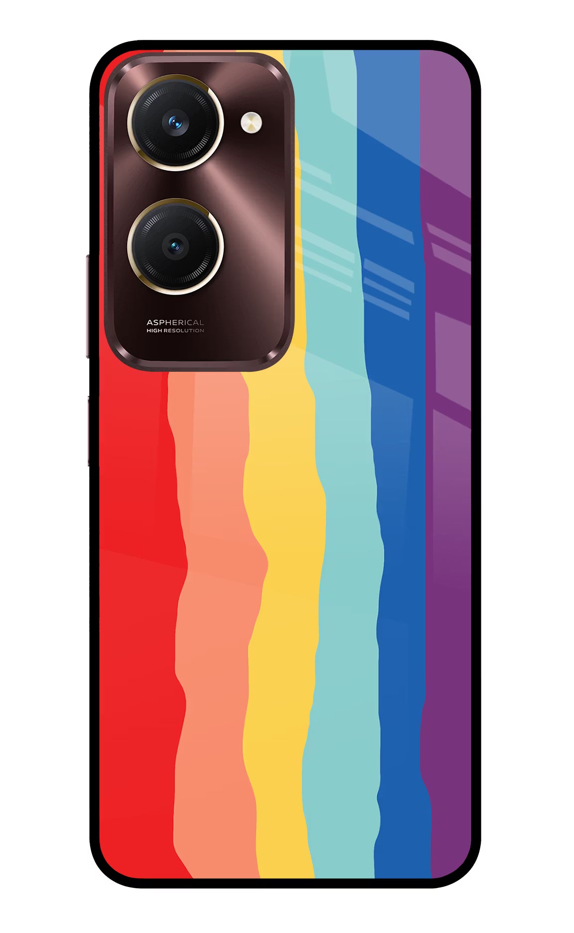 Rainbow Vivo Y28s 5G Glass Case Back Cover by Casekaro