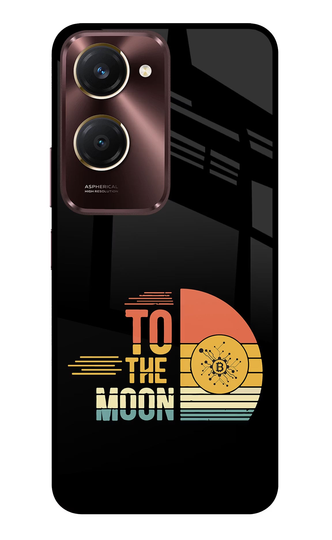 To the Moon Vivo Y28s 5G Glass Case Back Cover by Casekaro