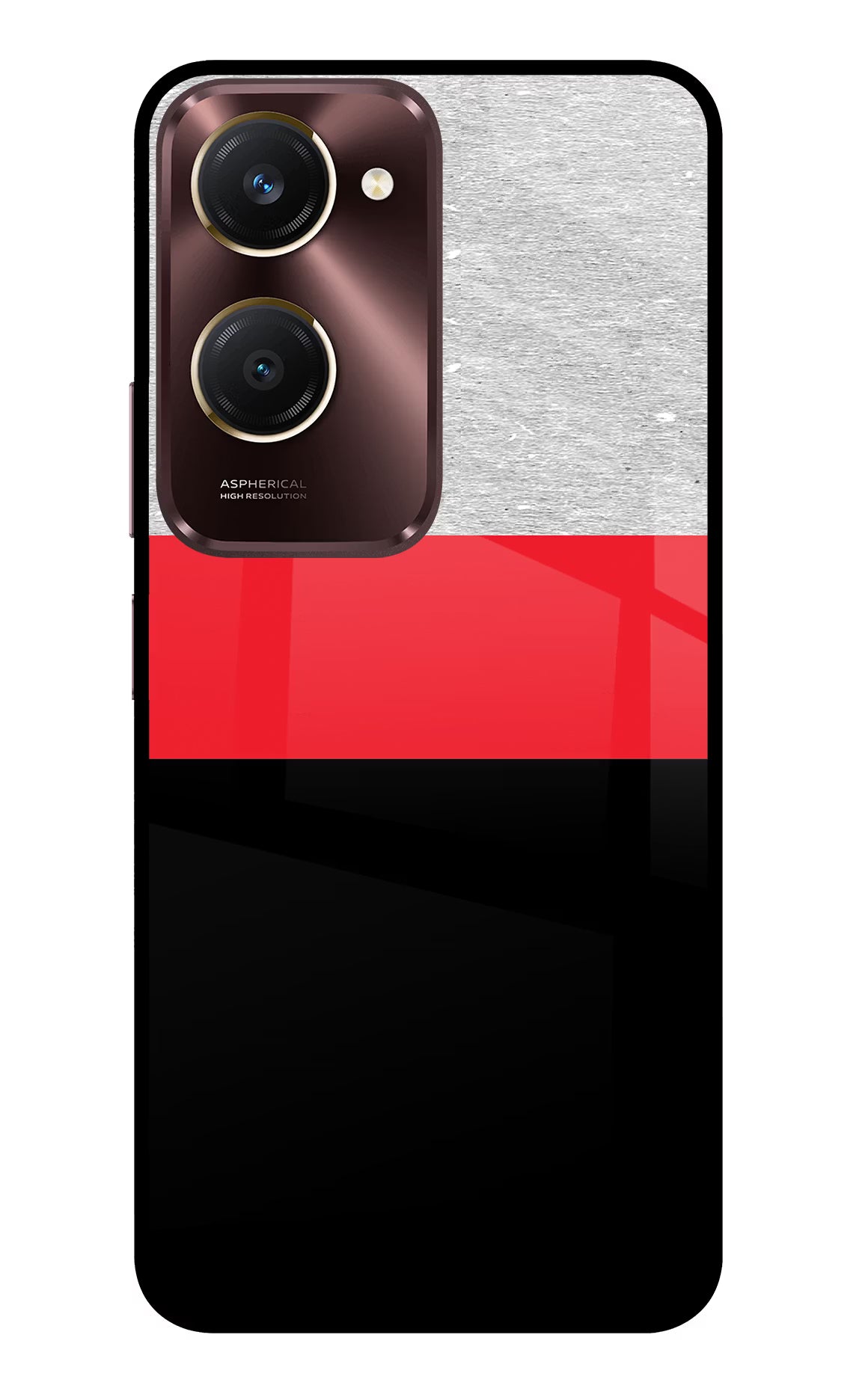 Tri Color Pattern Vivo Y28s 5G Glass Case
