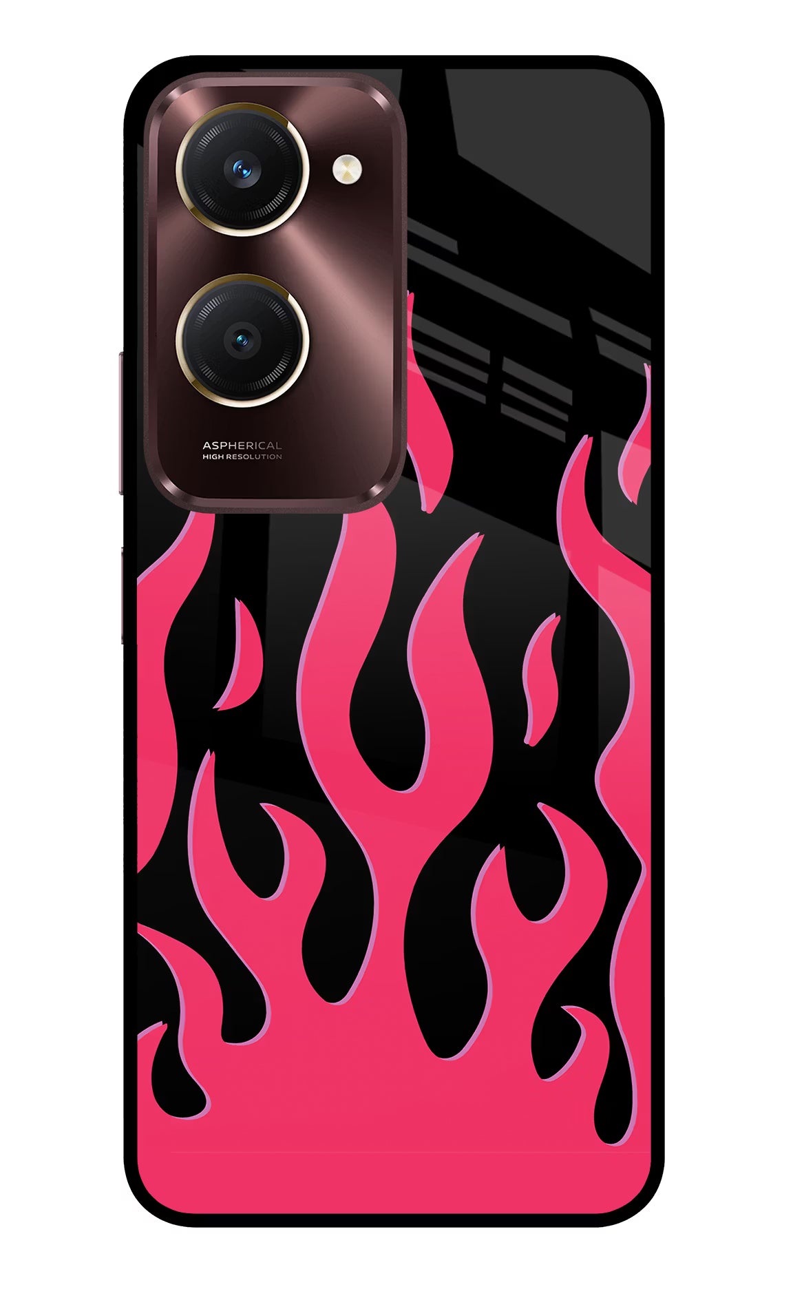 Fire Flames Vivo Y28s 5G Glass Case