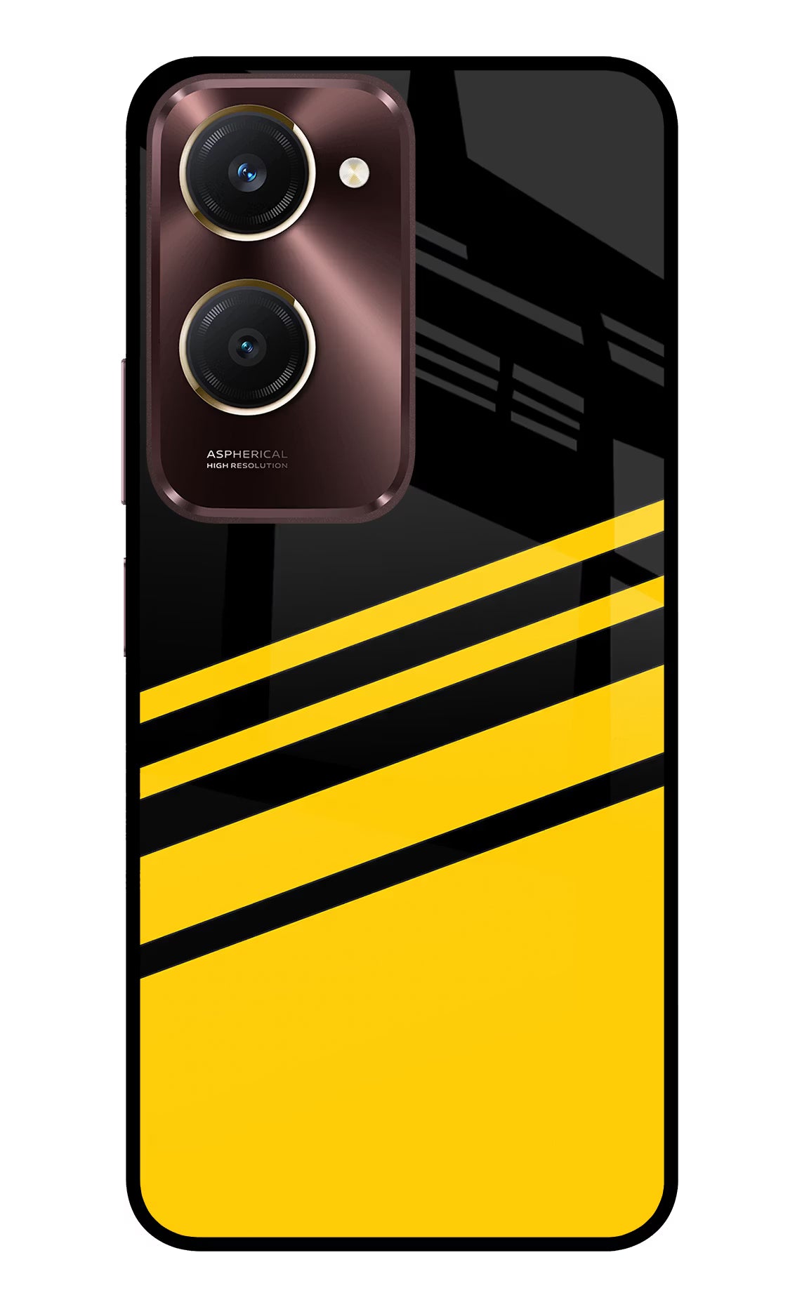 Yellow Shades Vivo Y28s 5G Glass Case Back Cover by Casekaro