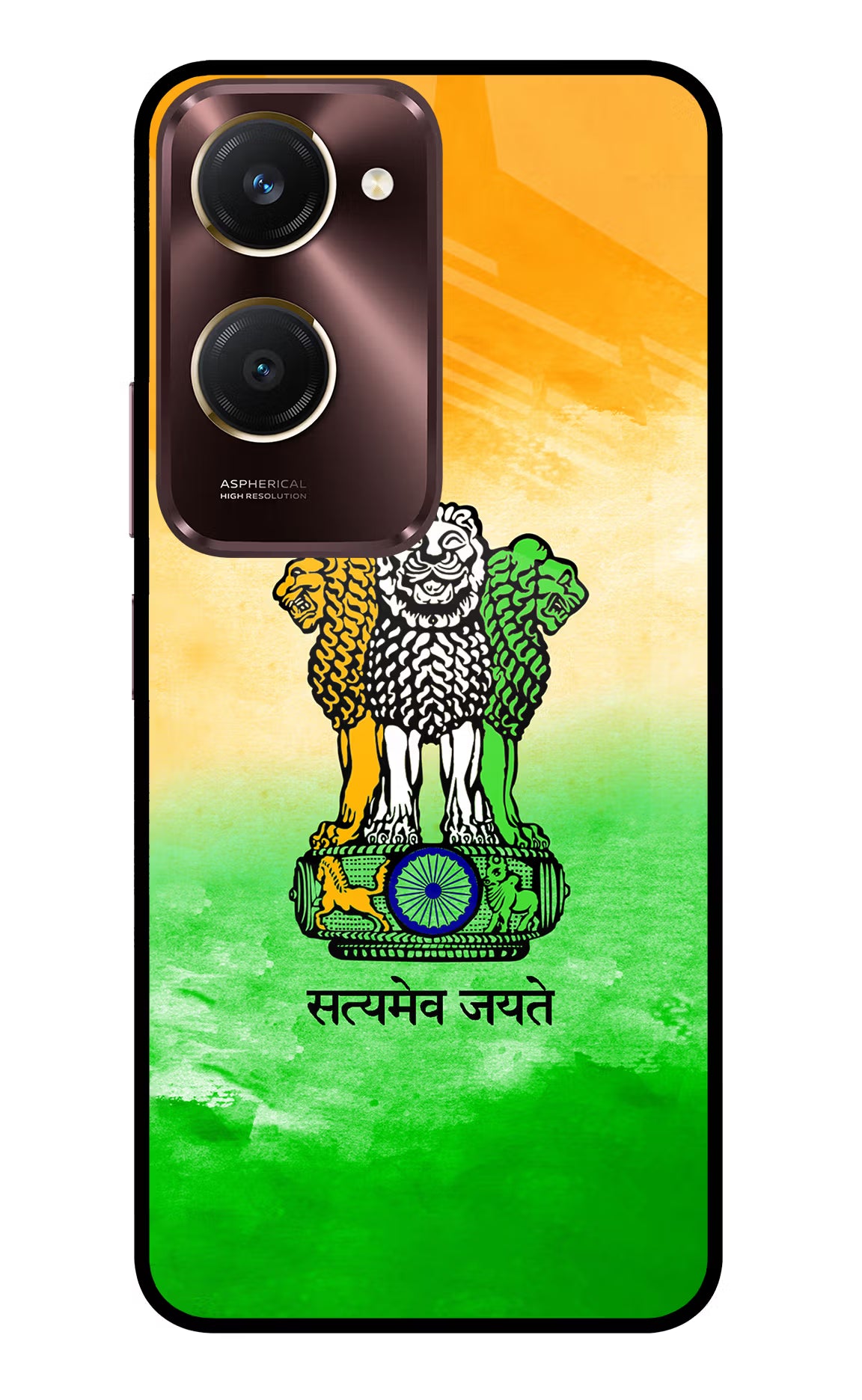 Satyamev Jayate Flag Vivo Y28s 5G Glass Case