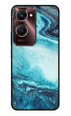Blue Glitter Marble Vivo Y28s 5G Glass Case