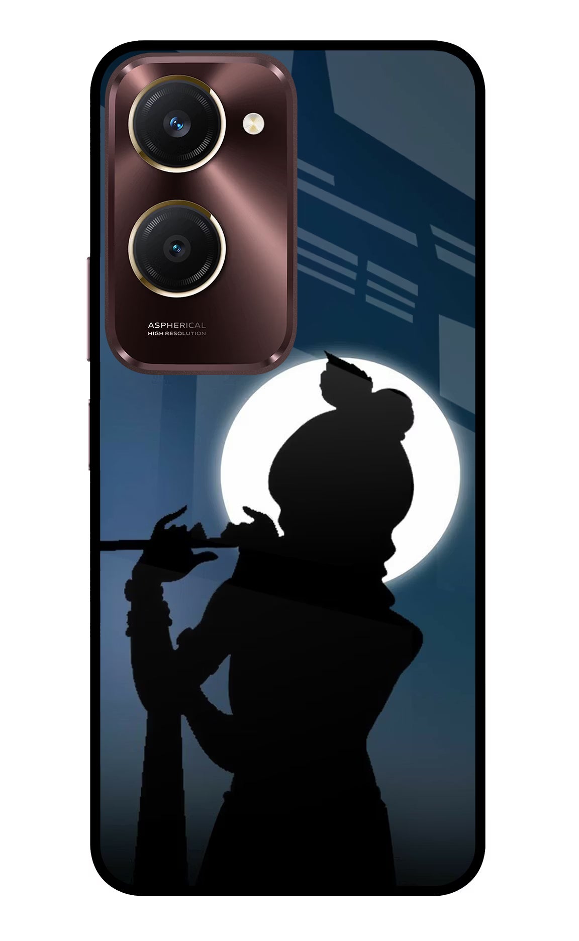 Shri Krishna Silhouette Vivo Y28s 5G Glass Case
