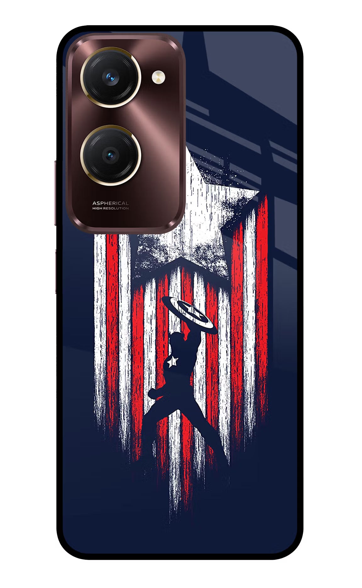 Captain America Marvel Art Vivo Y28s 5G Glass Case