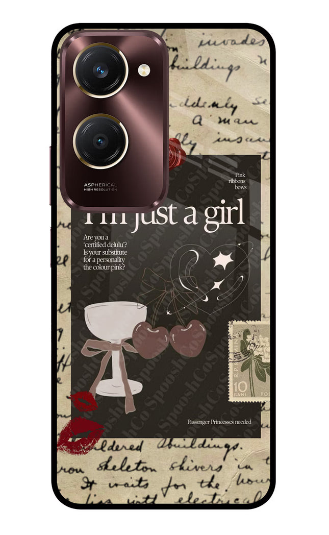 I am just a girl Vivo Y28s 5G Glass Case