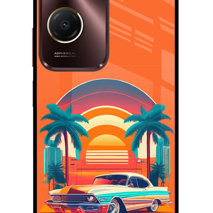 Palm Drive 80s Vivo Y28s 5G Glass Case