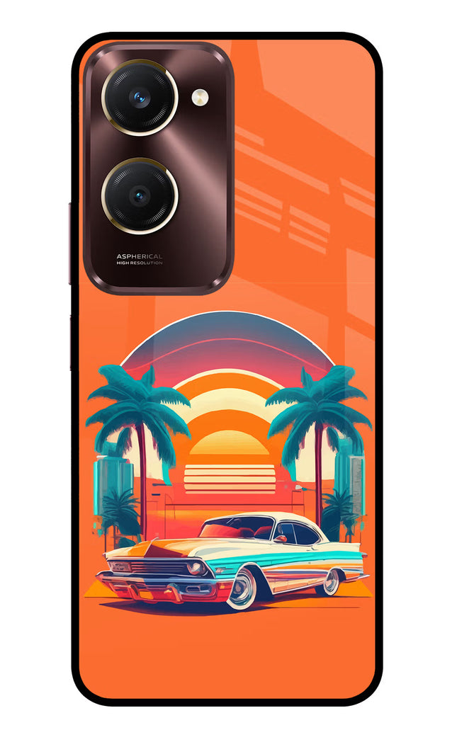 Palm Drive 80s Vivo Y28s 5G Glass Case