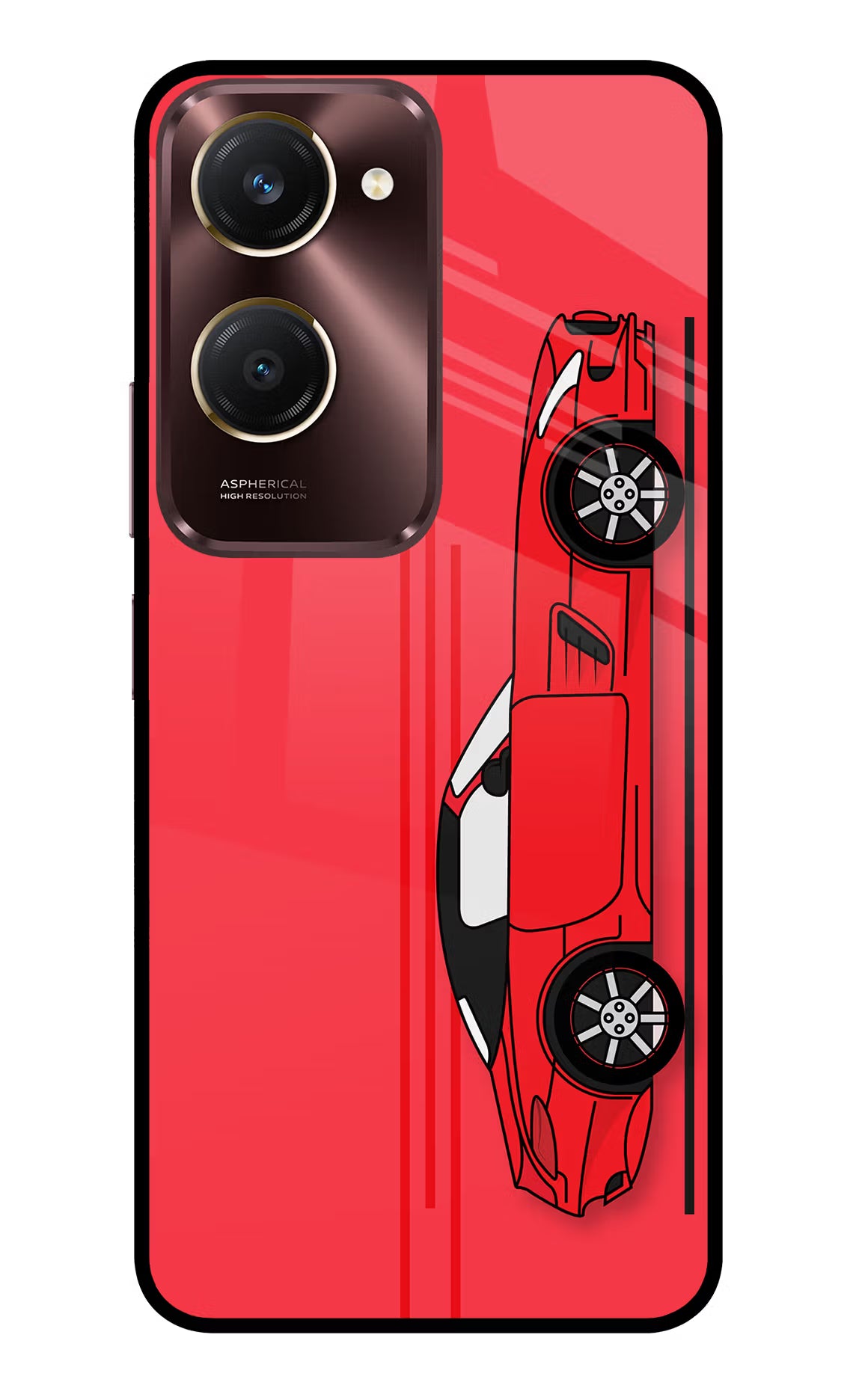 Red Velocity Vivo Y28s 5G Glass Case