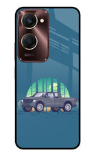 Retro Garage Vibe Vivo Y28s 5G Glass Case