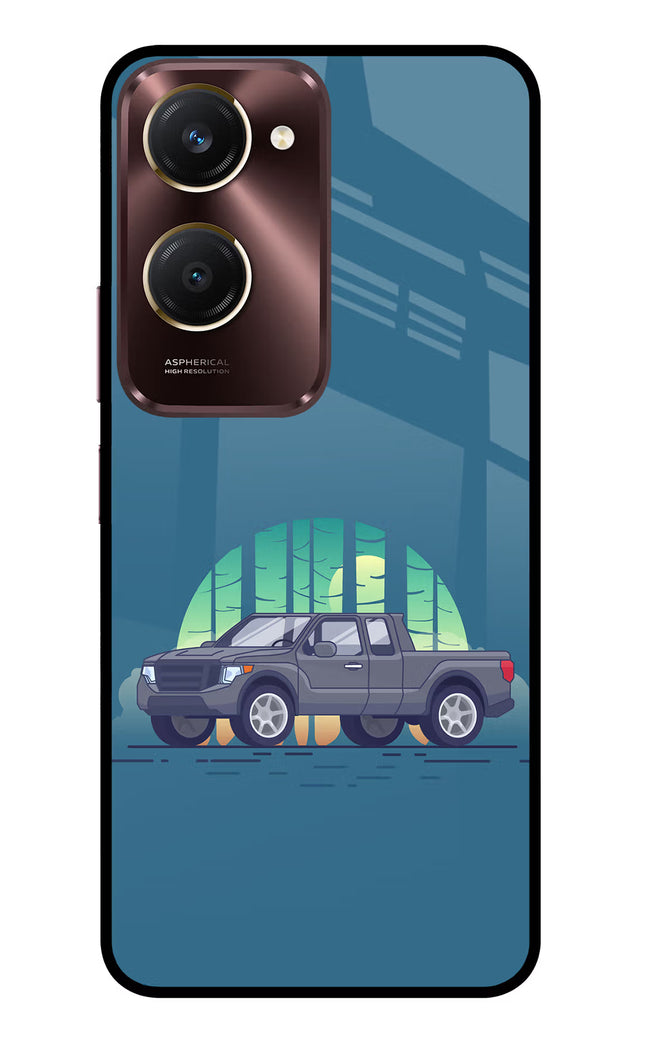 Retro Garage Vibe Vivo Y28s 5G Glass Case