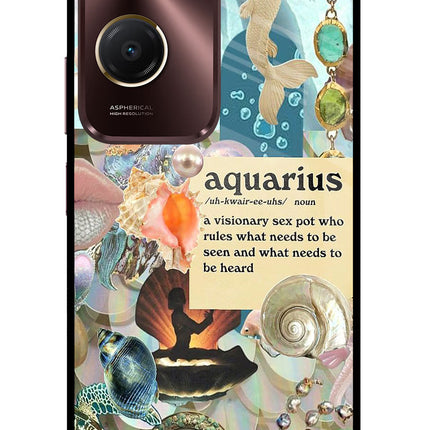Aquarius Zodiac Vivo Y28s 5G Glass Case