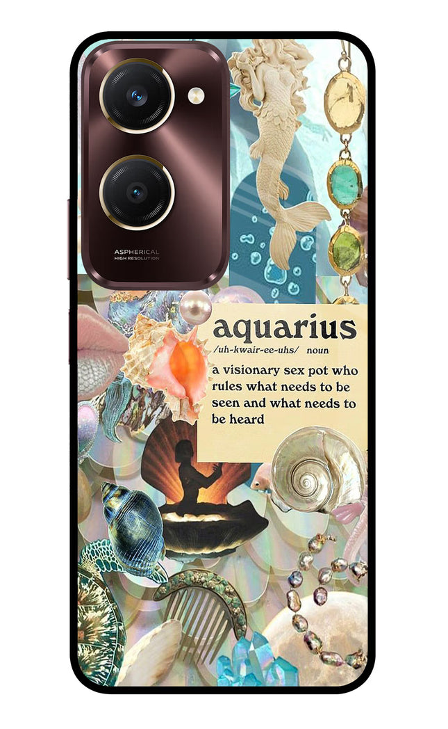 Aquarius Zodiac Vivo Y28s 5G Glass Case