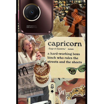 Capricorn Zodiac Vivo Y28s 5G Glass Case