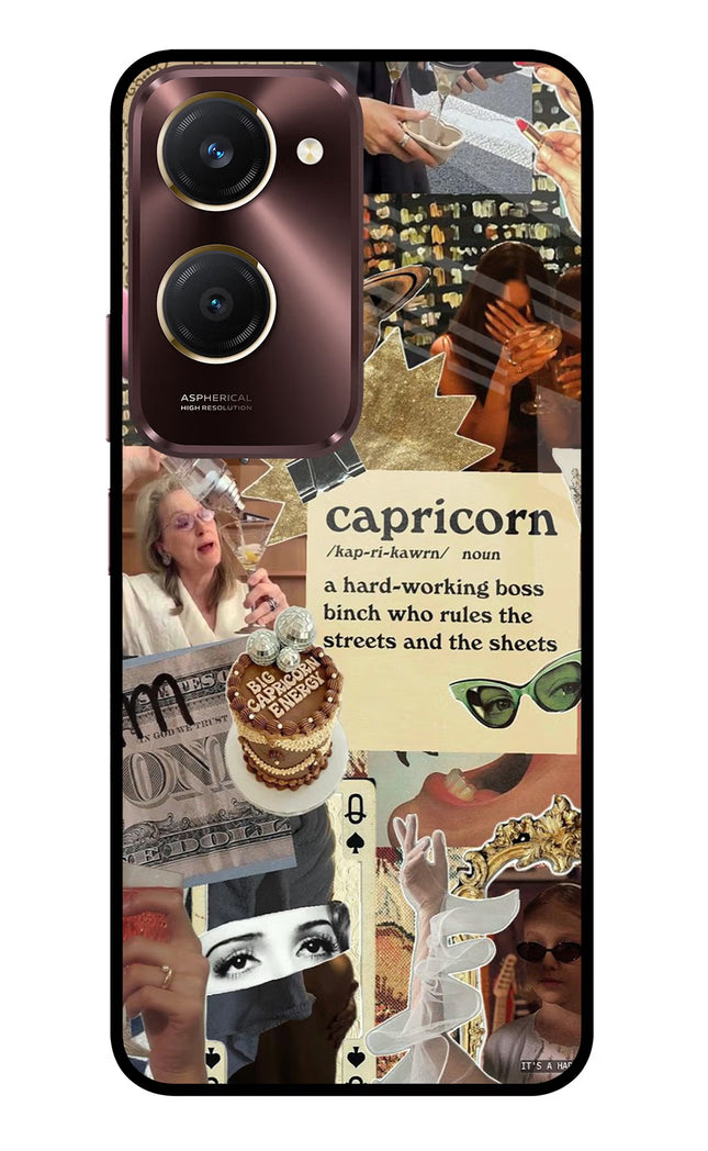 Capricorn Zodiac Vivo Y28s 5G Glass Case