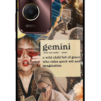 Gemini Zodiac Vivo Y28s 5G Glass Case