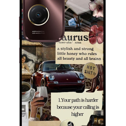 Taurus Zodiac Vivo Y28s 5G Glass Case