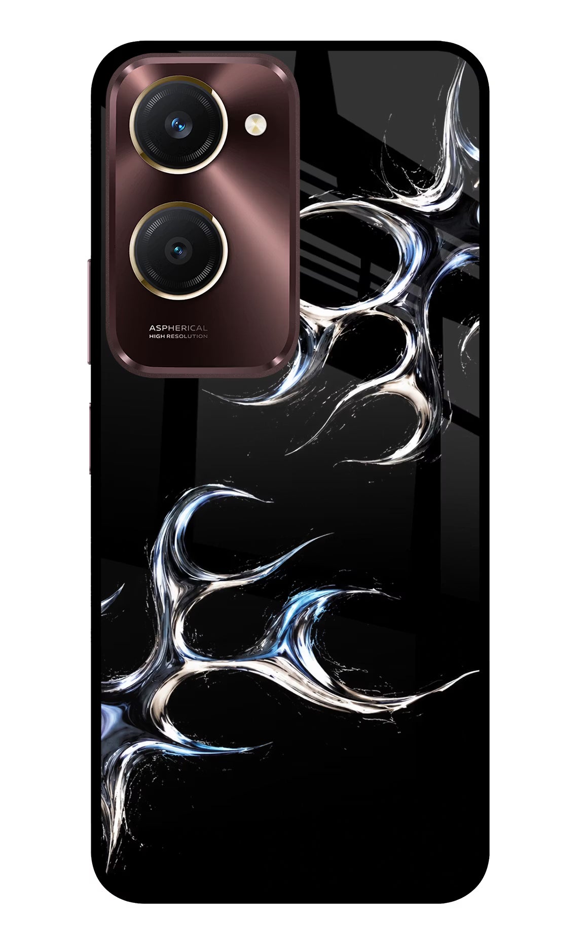 Chrome Tribal Vivo Y28s 5G Glass Case Back Cover by Casekaro