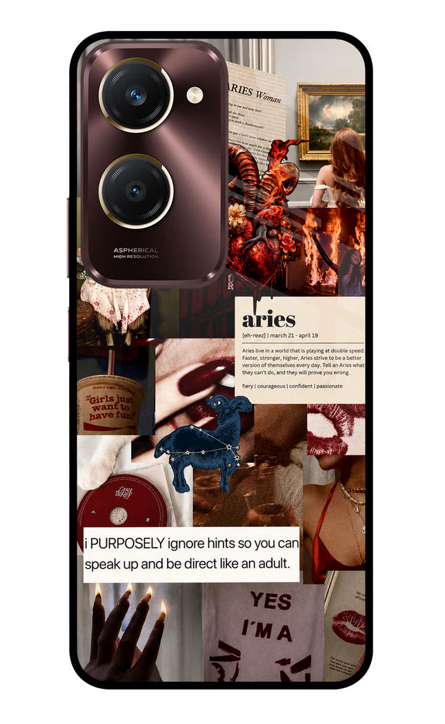 Zodiac Aries Vivo Y28s 5G Glass Case