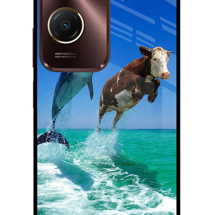 Dolphin vs Cow Vivo Y28s 5G Glass Case
