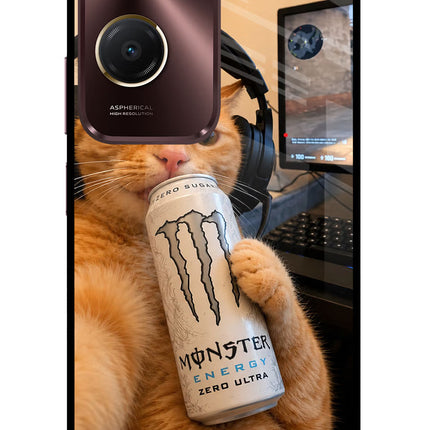 Gamer Cat Energy Vivo Y28s 5G Glass Case