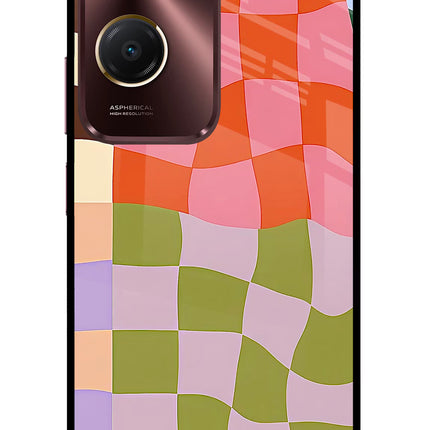 Wavy Grid Vivo Y28s 5G Glass Case