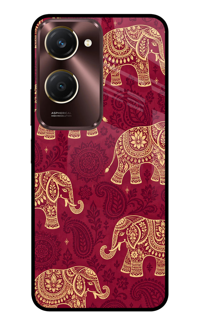Maroon Elephant Vivo Y28s 5G Glass Case