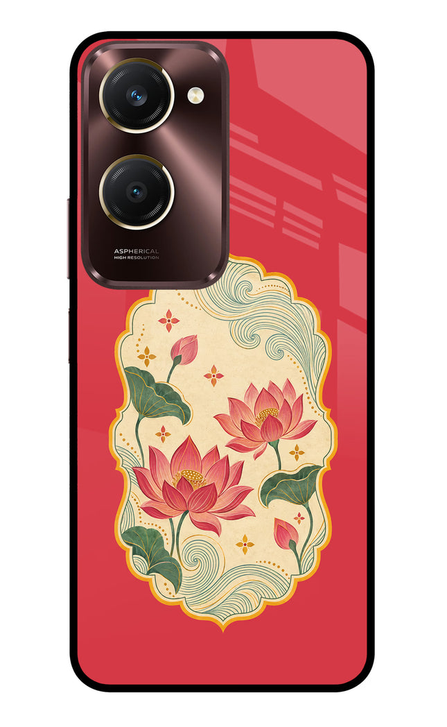 Pink Lotus Vivo Y28s 5G Glass Case