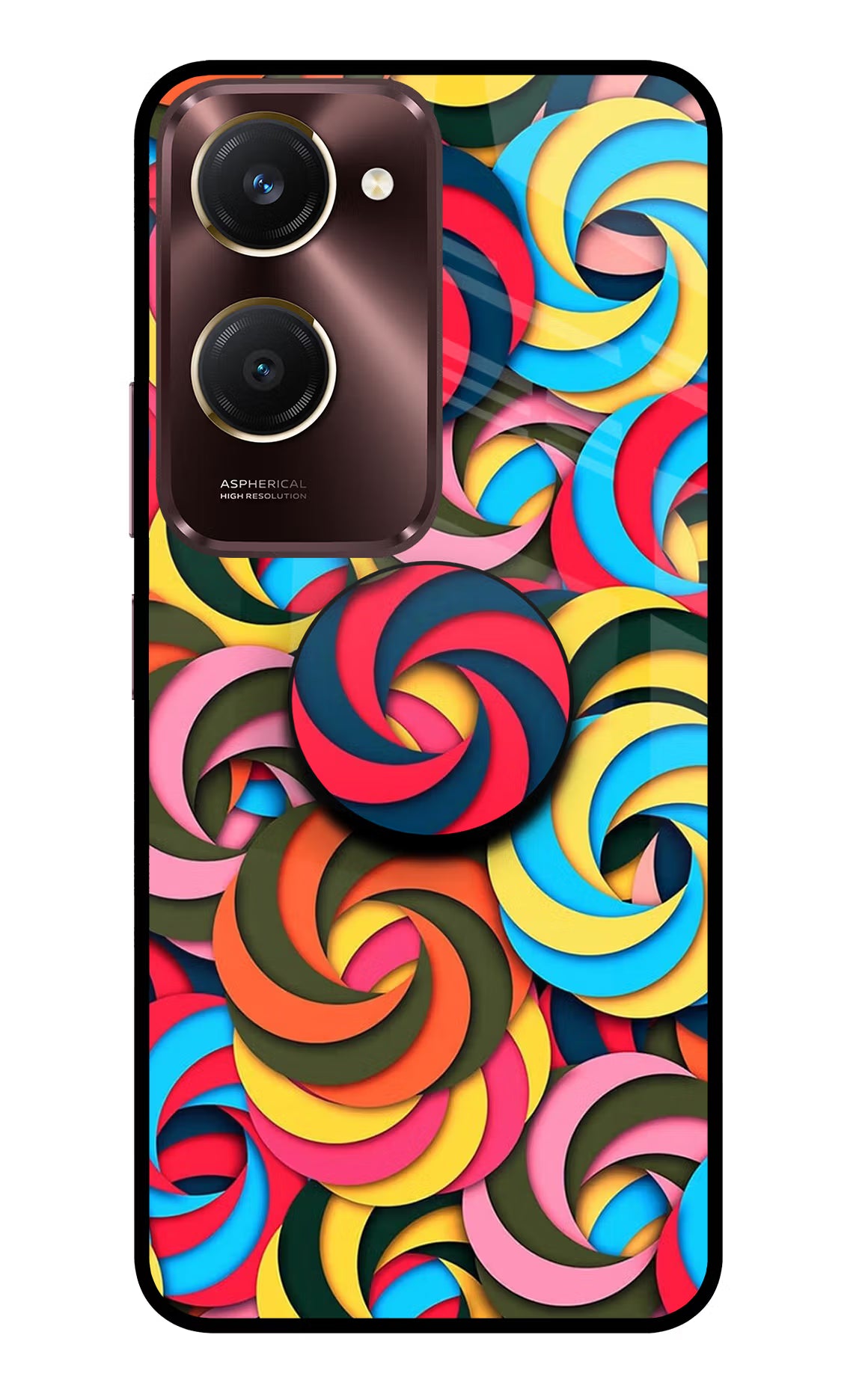 Spiral Pattern Vivo Y28s 5G Pop Case by Casekaro