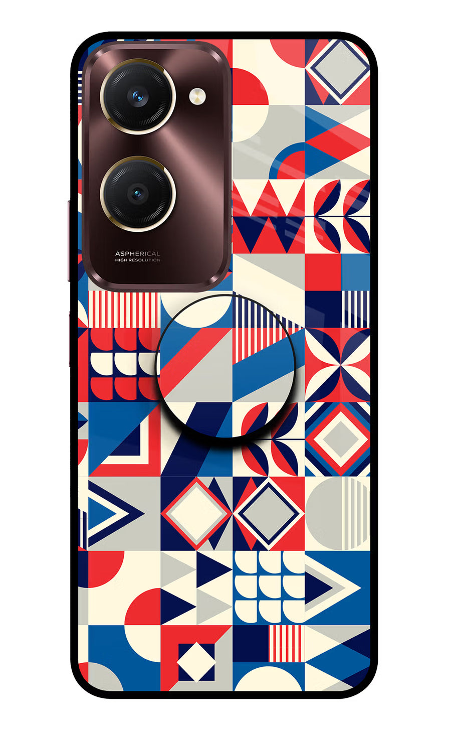 Colorful Pattern Vivo Y28s 5G Pop Case, Glass case