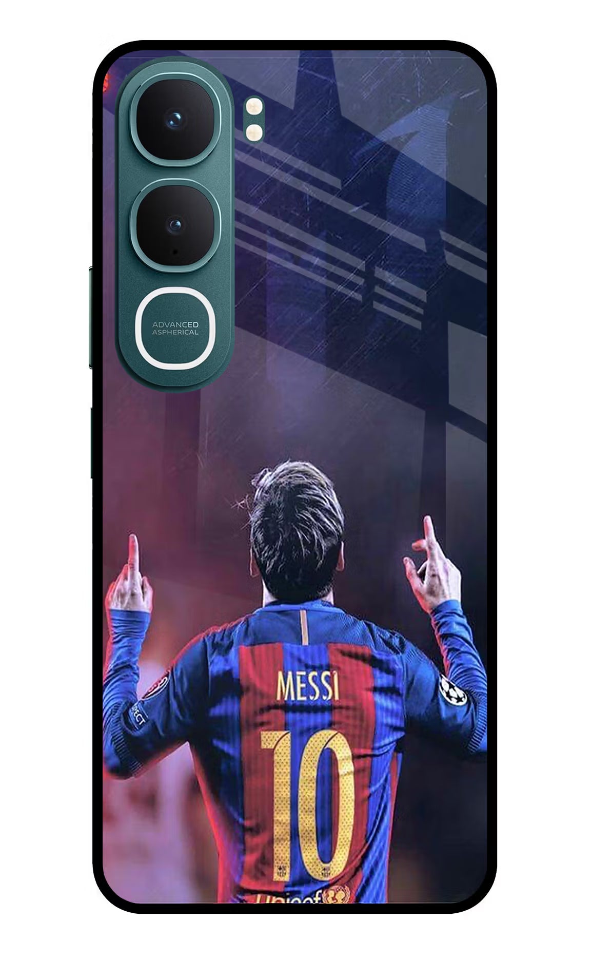 Messi Vivo Y31 5G Glass Case Back Cover by Casekaro
