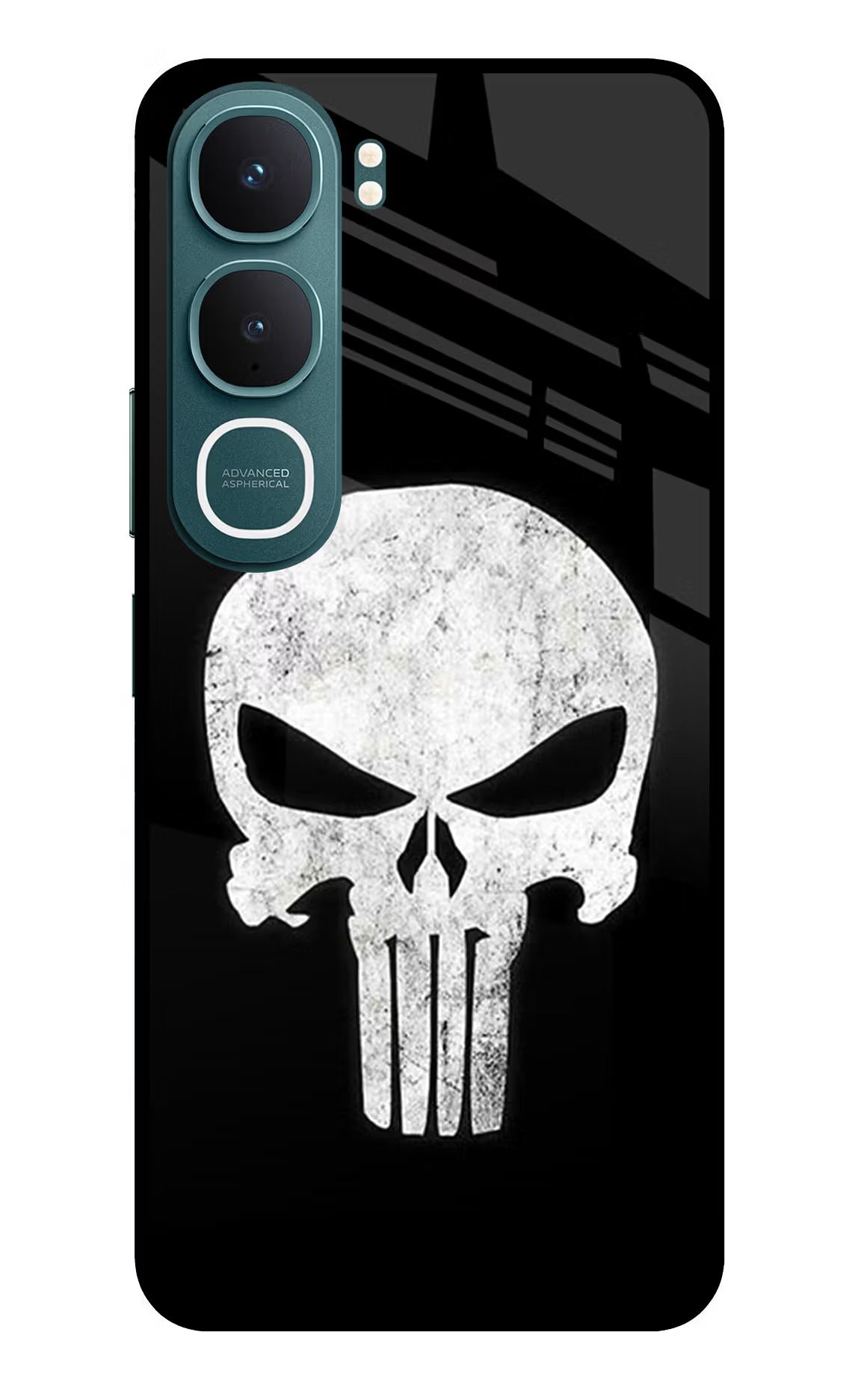 Punisher Skull Vivo Y31 5G Glass Case Back Cover by Casekaro