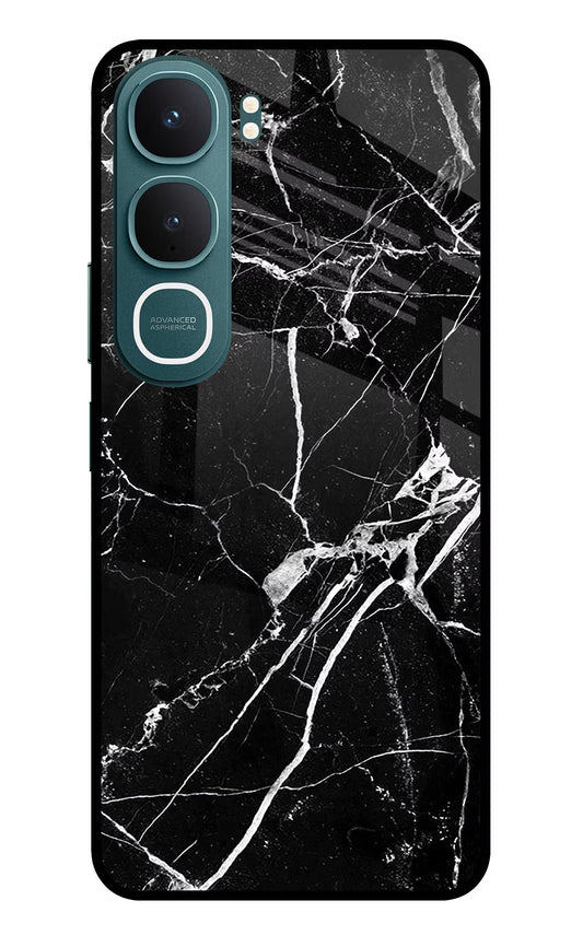 Black Marble Pattern Vivo Y31 5G Glass Case