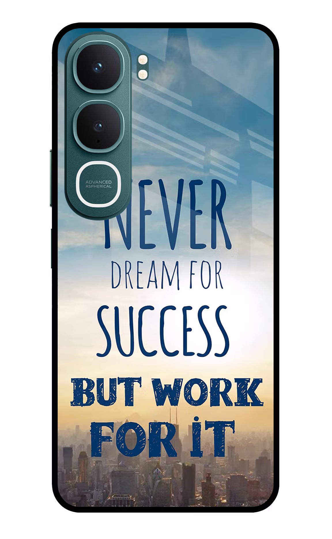 Never Dream For Success But Work For It Vivo Y31 5G Glass Case