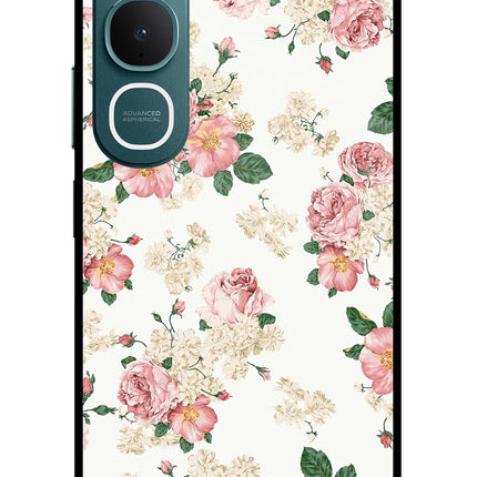 Flowers Vivo Y31 5G Glass Case Back Cover by Casekaro