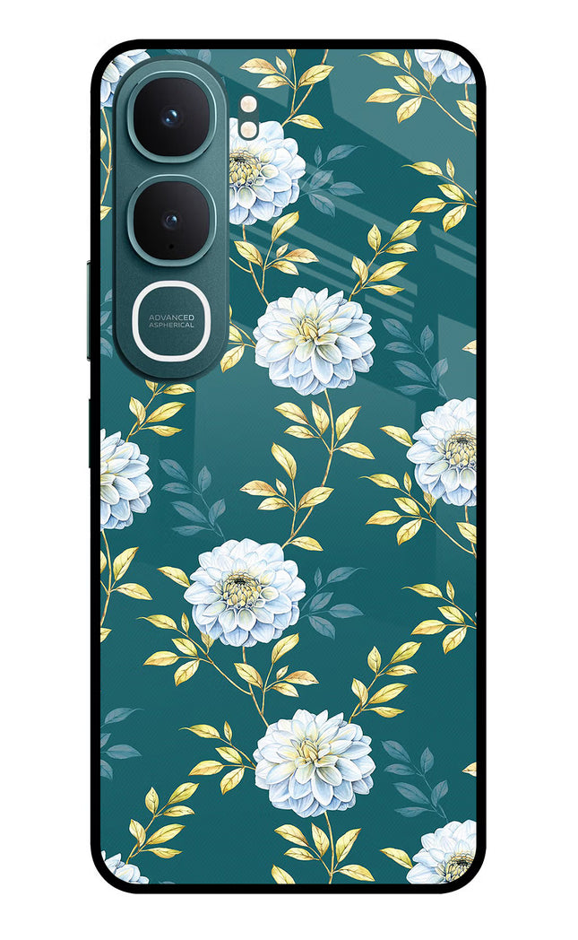 Flowers Vivo Y31 5G Glass Case Back Cover by Casekaro