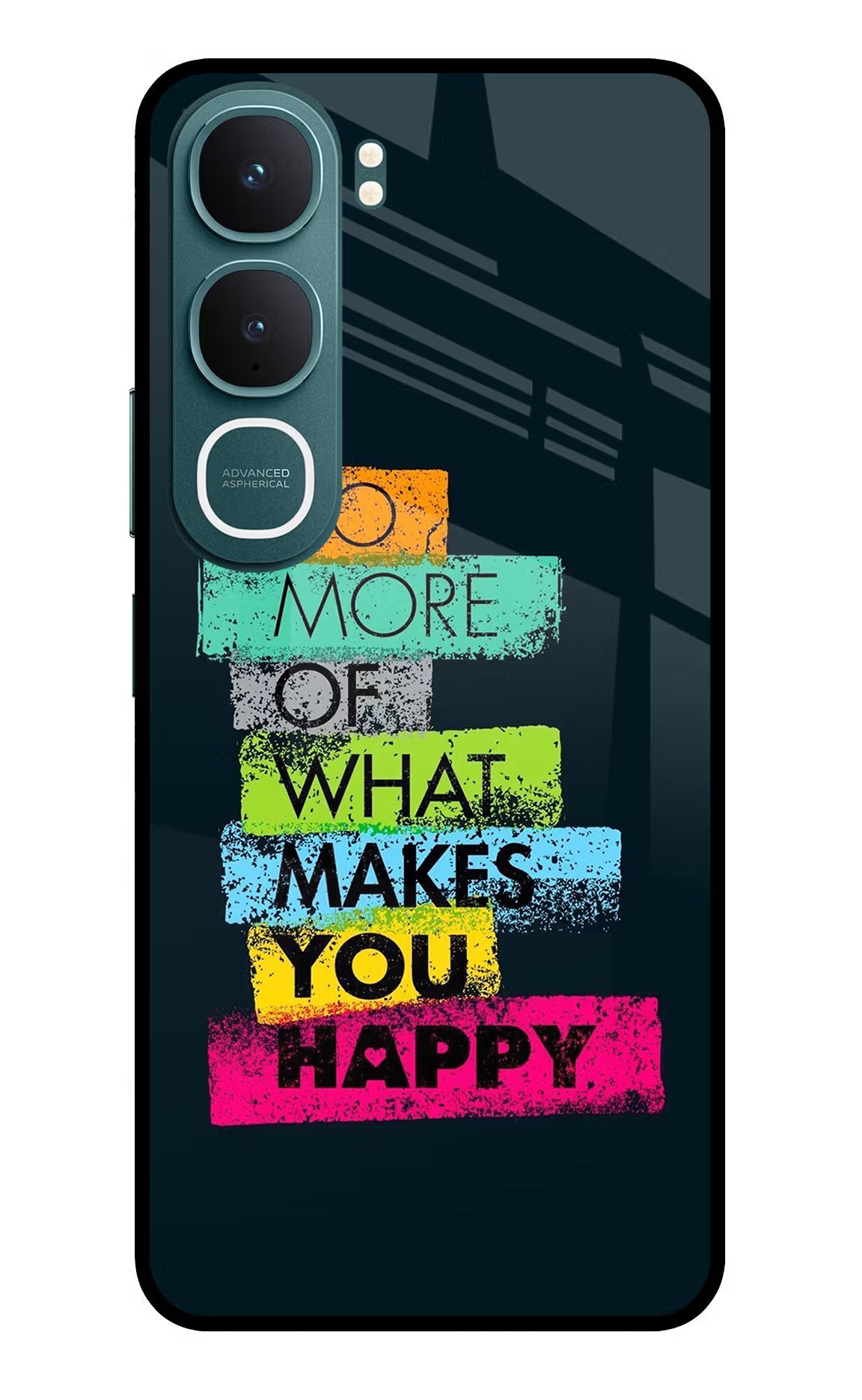 Do More Of What Makes You Happy Vivo Y31 5G Glass Case Back Cover by Casekaro