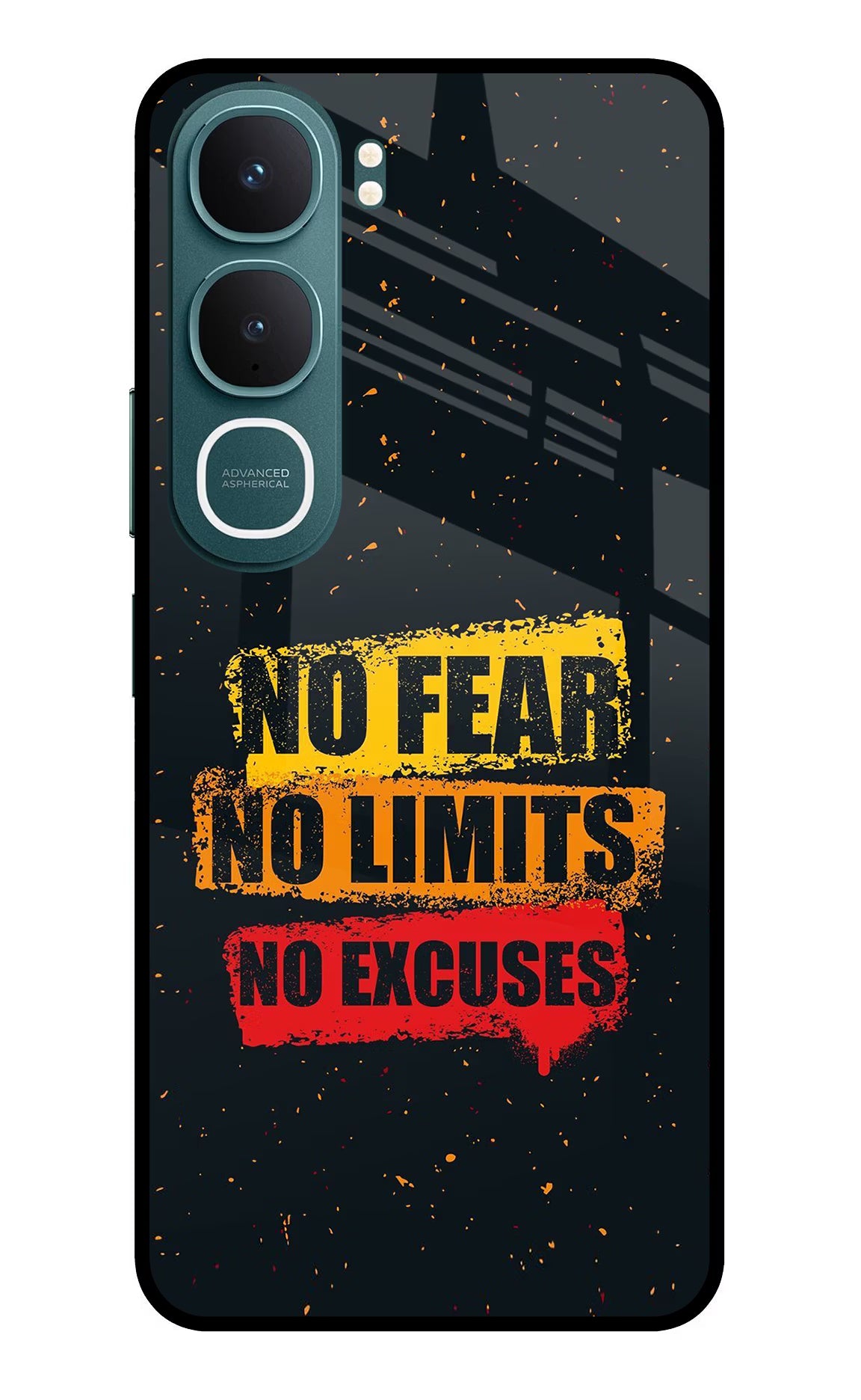 No Fear No Limits No Excuse Vivo Y31 5G Glass Case Back Cover by Casekaro