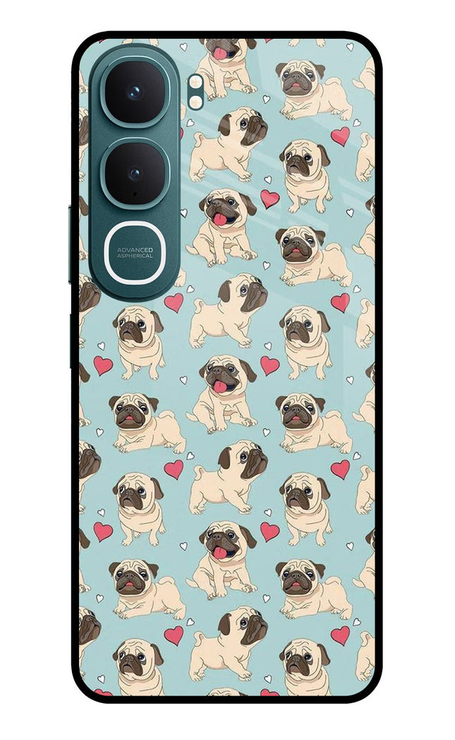 Pug Dog Vivo Y31 5G Glass Case Back Cover by Casekaro