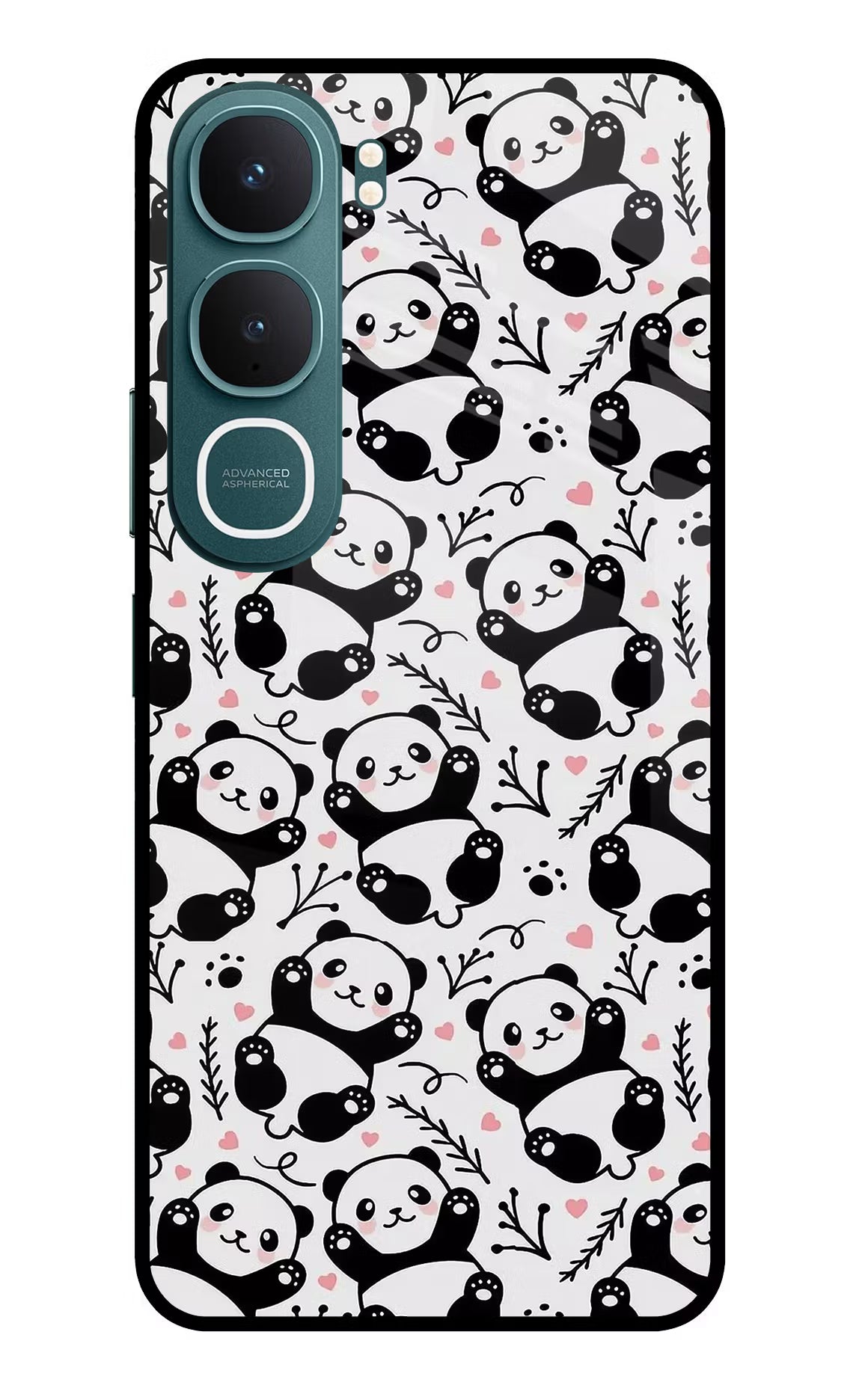 Cute Panda Vivo Y31 5G Glass Case