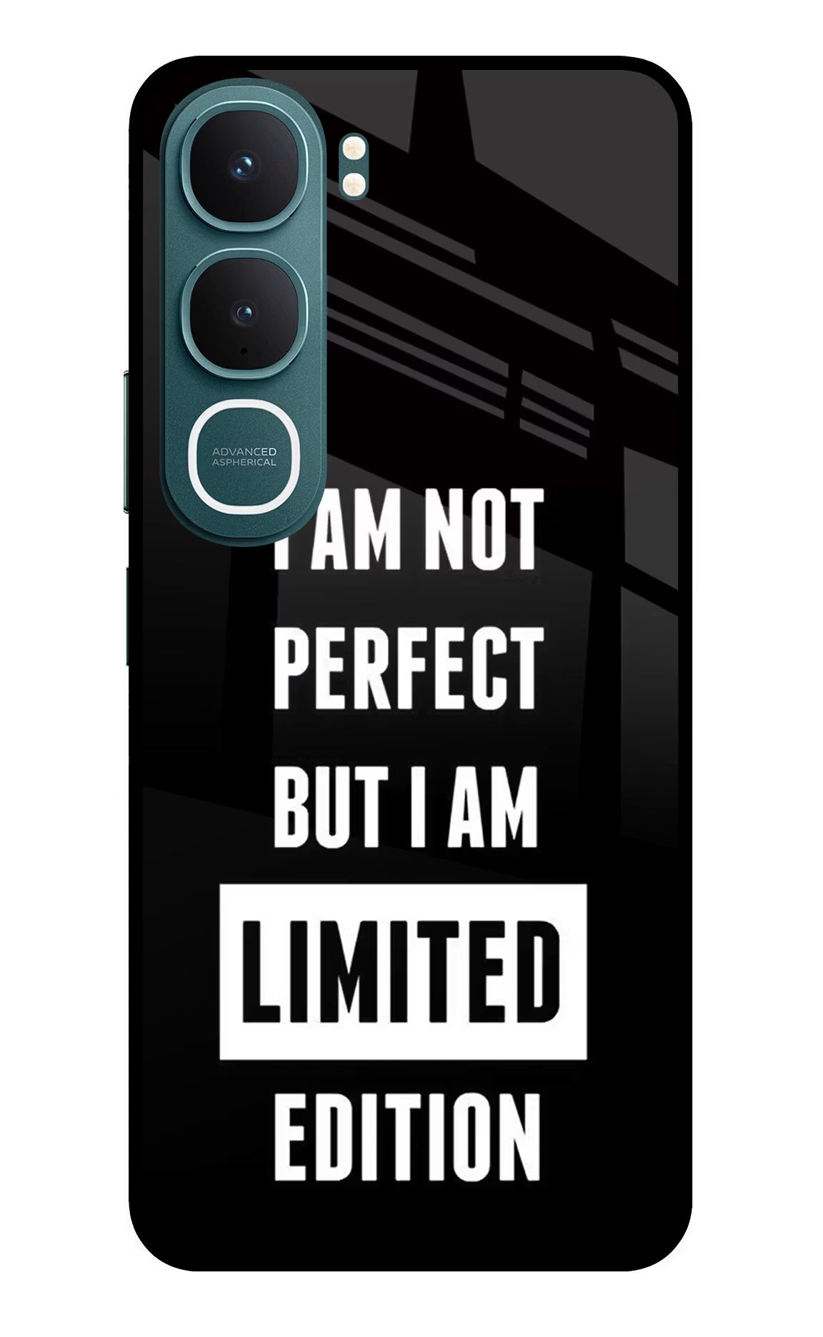 I Am Not Perfect But I Am Limited Edition Vivo Y31 5G Glass Case Back Cover by Casekaro