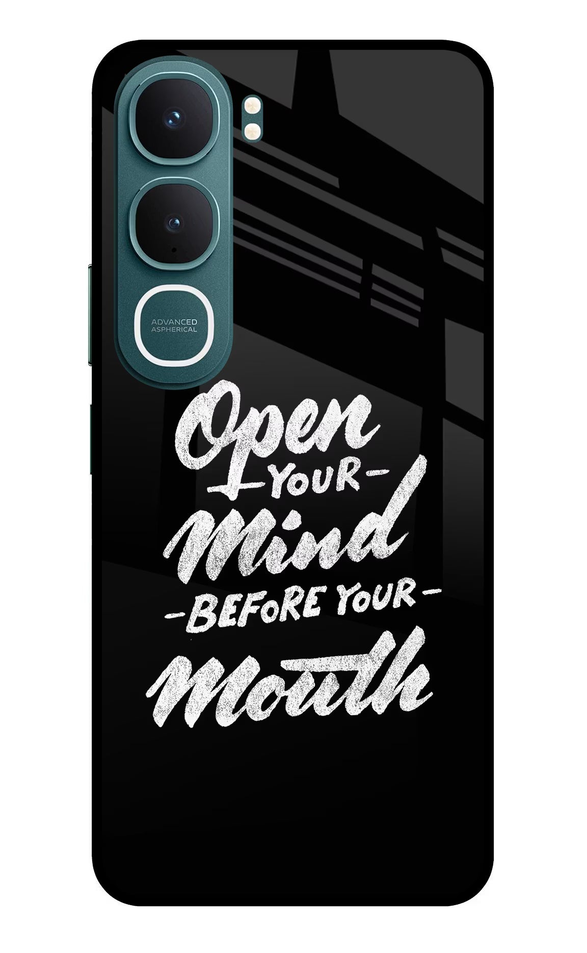 Open Your Mind Before Your Mouth Vivo Y31 5G Glass Case Back Cover by Casekaro