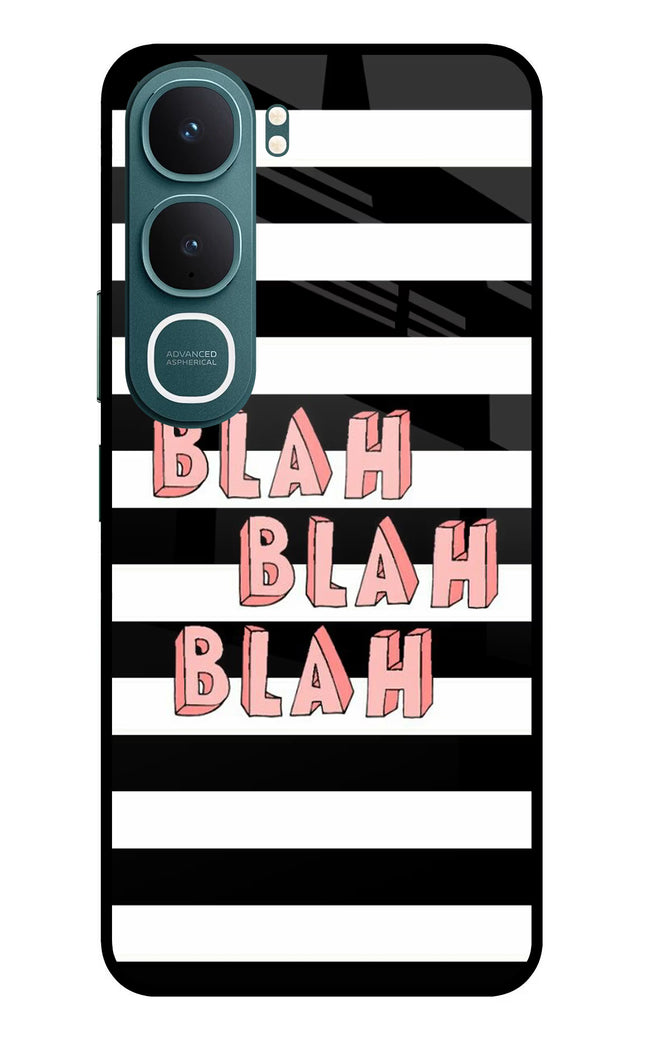 Blah Blah Blah Vivo Y31 5G Glass Case Back Cover by Casekaro