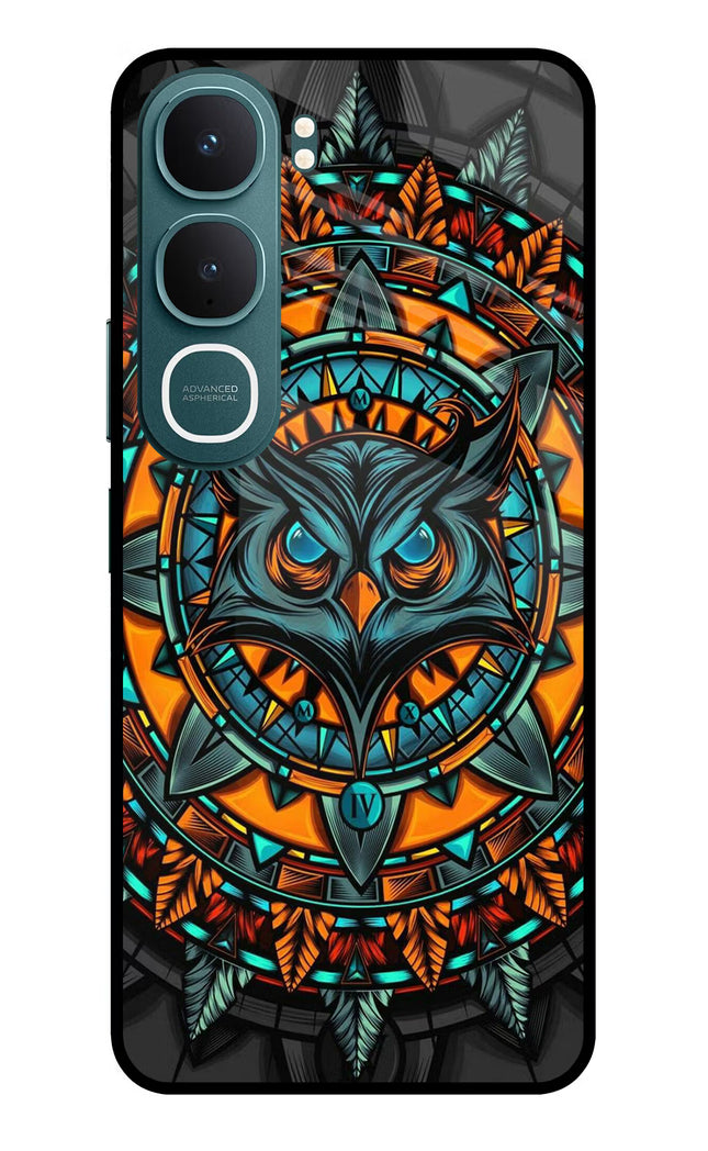 Angry Owl Art Vivo Y31 5G Glass Case Back Cover by Casekaro